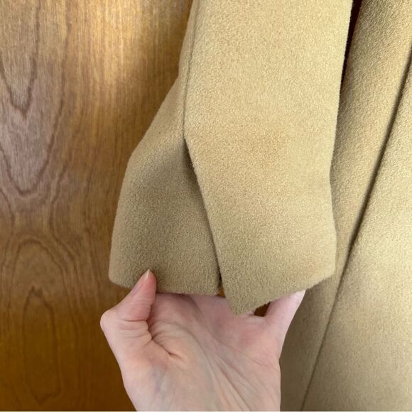 J. Crew Wool Cashmere Double Breasted Car Coat Mandarin Collar Tan Size 2 Petite - Picture 2 of 16